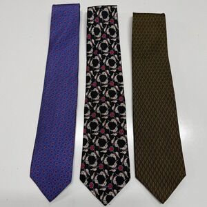 Brooks Brothers Ties Neckties Silk‎ Lot of 3 Ties Elephant Purple Black Green